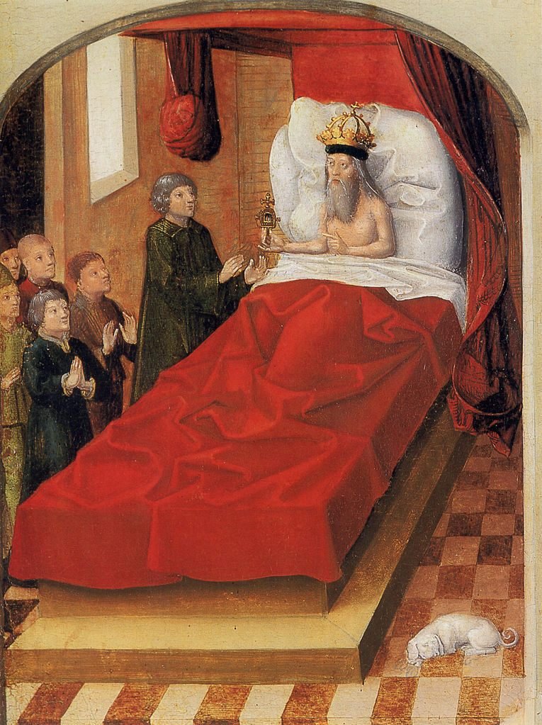 A depiction of a 15th-century bed. 