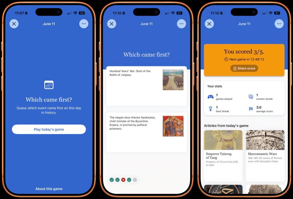 Wikipedia just launched its daily historical facts game on iPhone: Which came first? - 9to5Mac