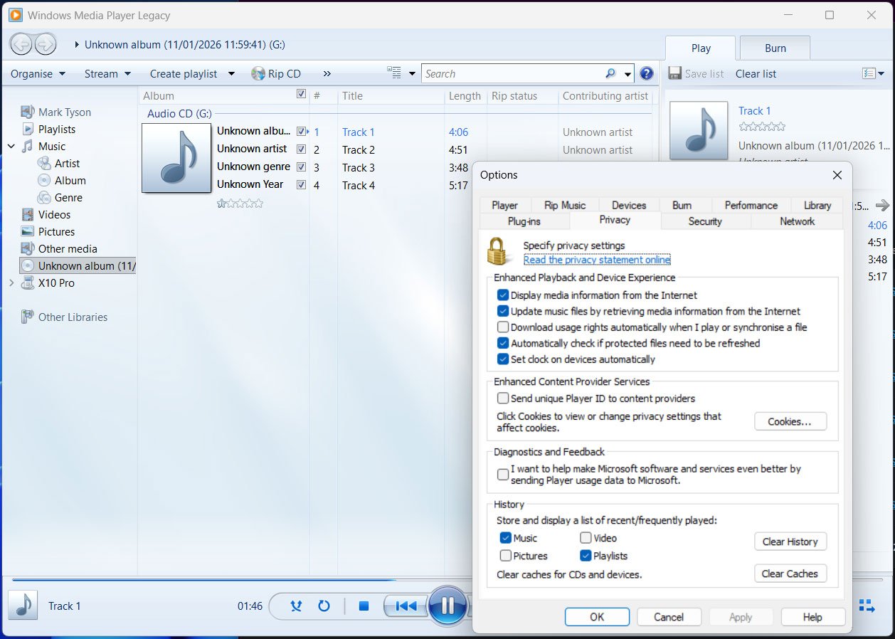 Windows Media player loses features