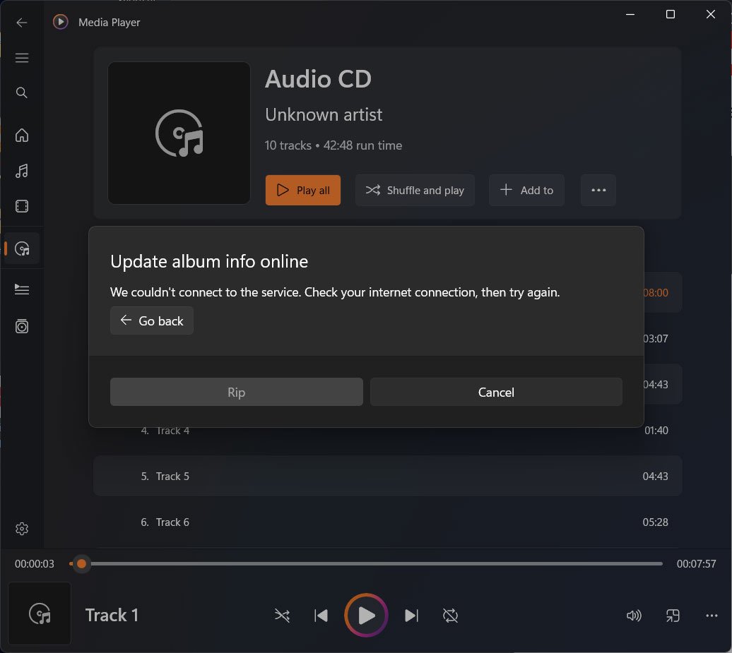 Windows Media player loses features