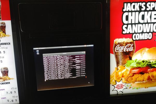 Jack in the Box drive-thru terminal runs Ubuntu, not burgers