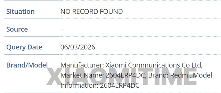 The GSMA listings of the new Redmi tablet. 