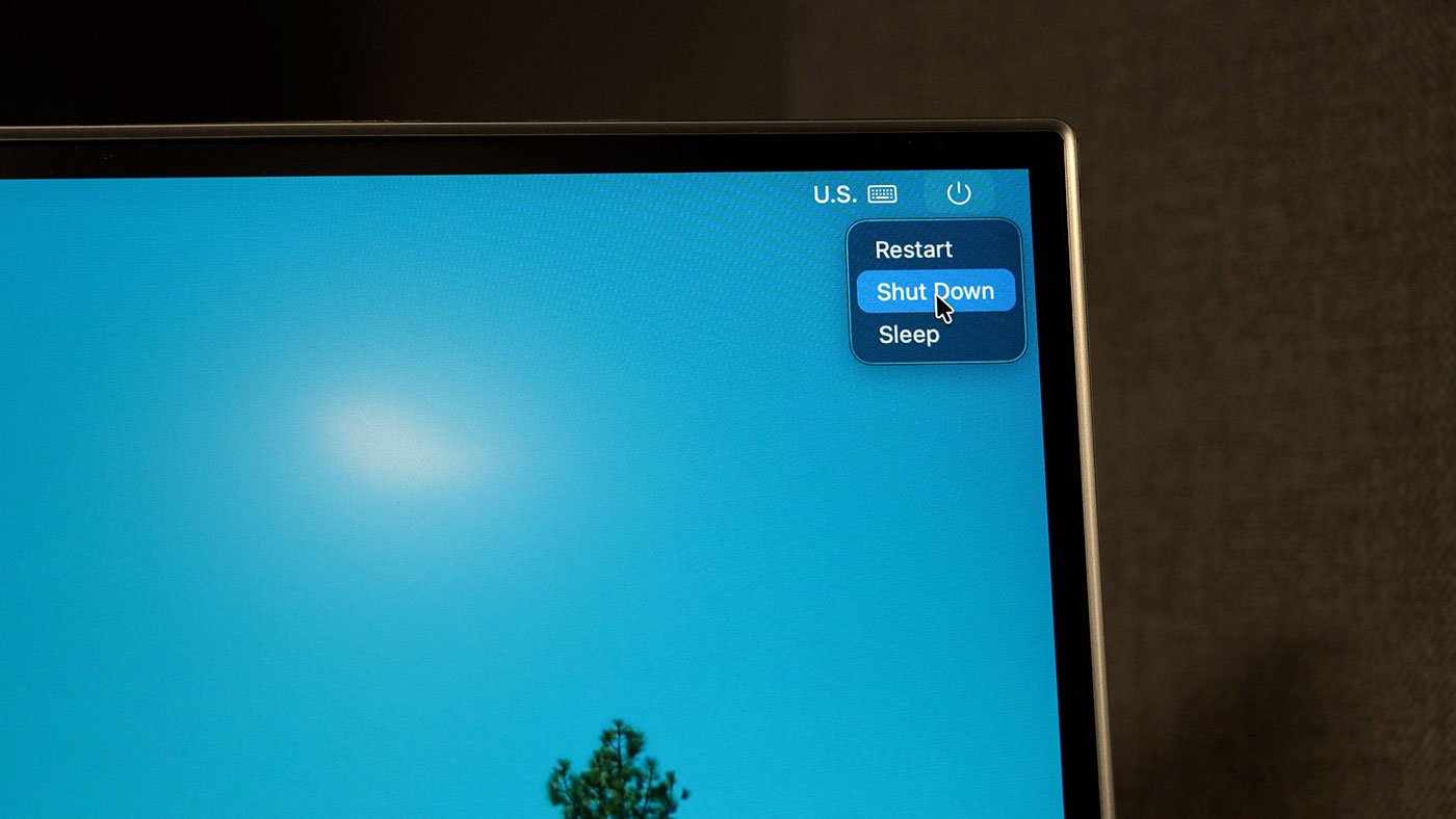 macOS Shut Down command in login window