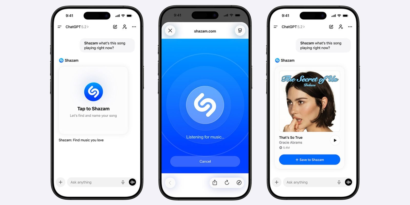 You can now use Shazam directly from ChatGPT - 9to5Mac