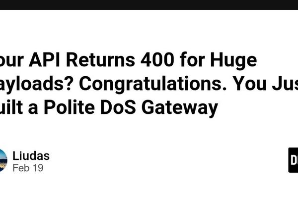 Your API Returns 400 for Huge Payloads? Congratulations. You Just Built a Polite DoS Gateway